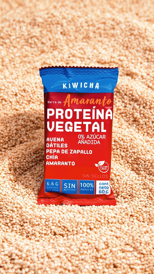 Barra Energética Amaranto Kiwicha — 60 g Superalimento andino · Alta fibra · Sin azúcar añadida · 100% vegana