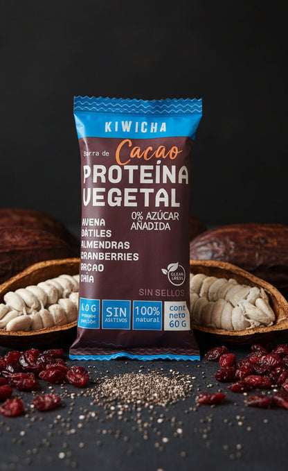 Barra Energética Cacao 85% Kiwicha — 60 g Energía vegetal · Sin azúcar añadida · 100% vegana