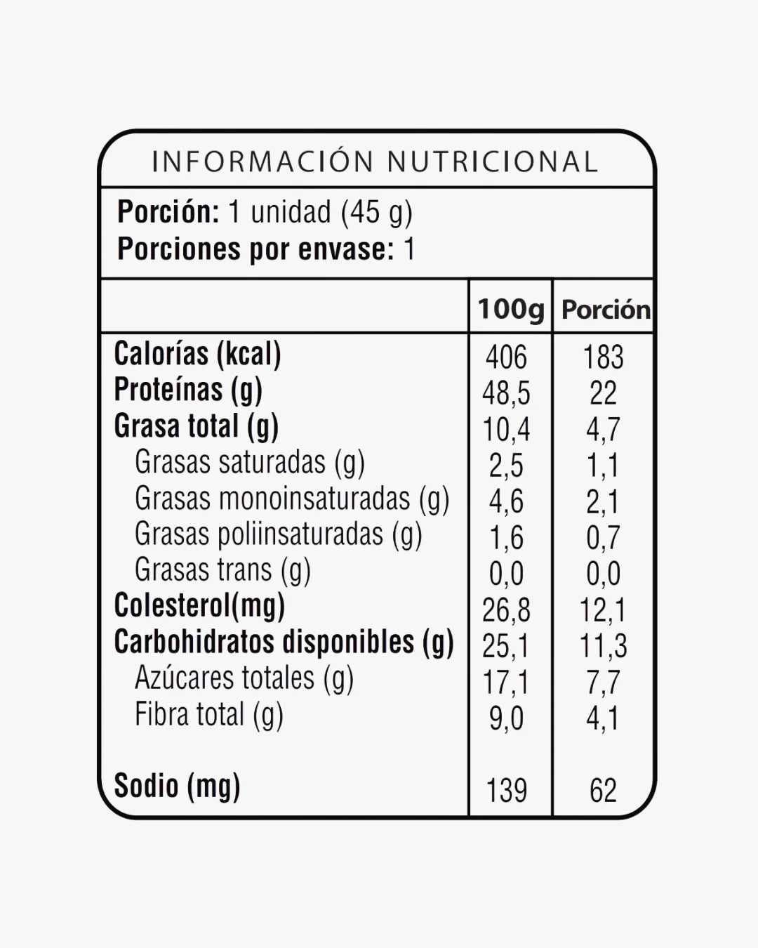Andes Protein Kiwicha — barra proteica 45 g Proteína vegetal + Whey · Sin azúcar añadida · Sin sellos